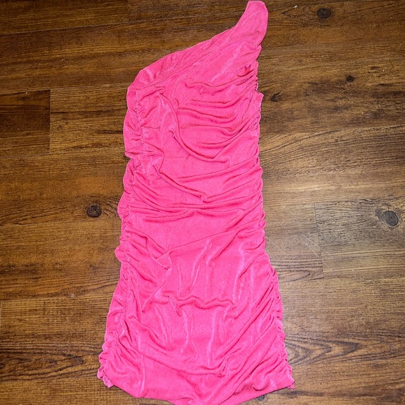 Sexy One Shoulder Bodycon Ruched Mini Cocktail, Party Stretch Dress Size M - Picture 10 of 12